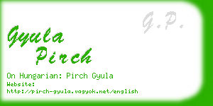 gyula pirch business card